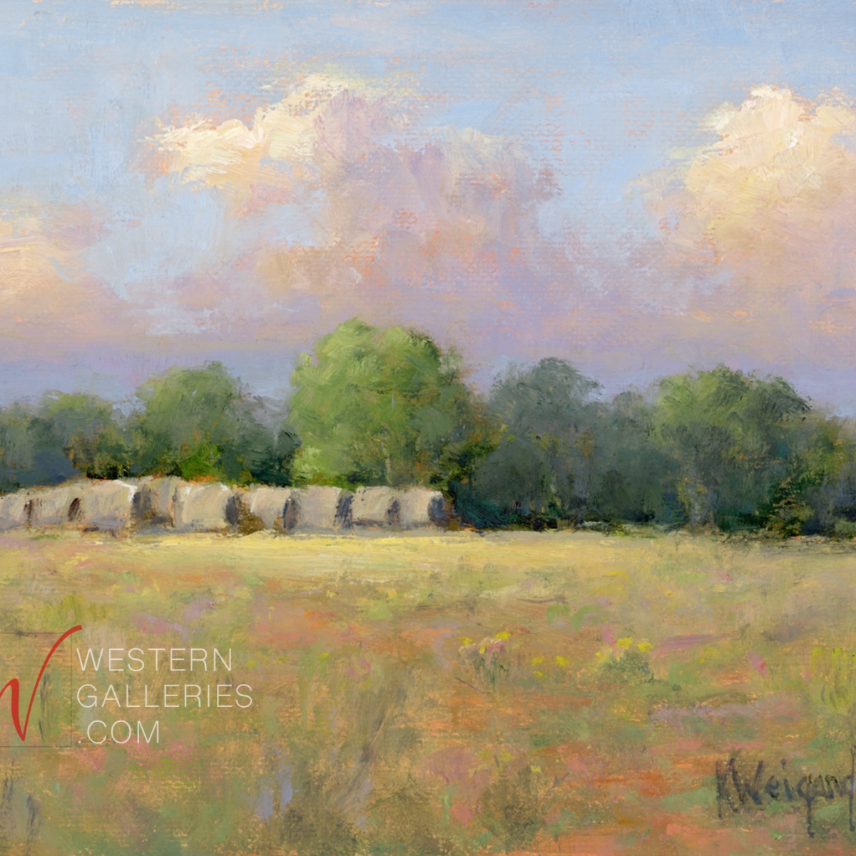 Haybales near Luckenbach TX | Oil Painting | Hill Country Art